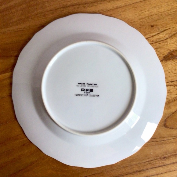 Vintage RFB for Tastesetter Golden Bouquet Plates - Set of 2 - Picture 9 of 10